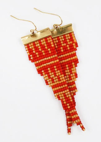 Loom woven earrings by The Pigment Project